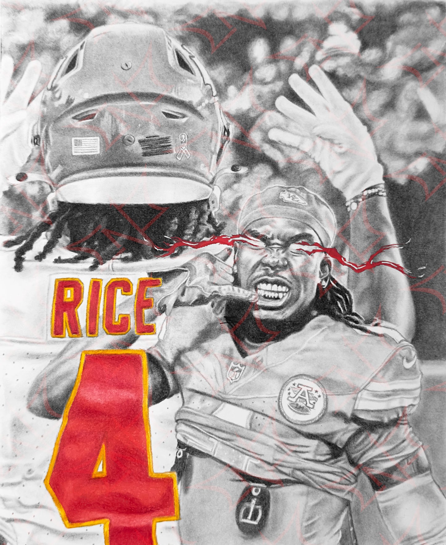 Rashee Rice Collage Print
