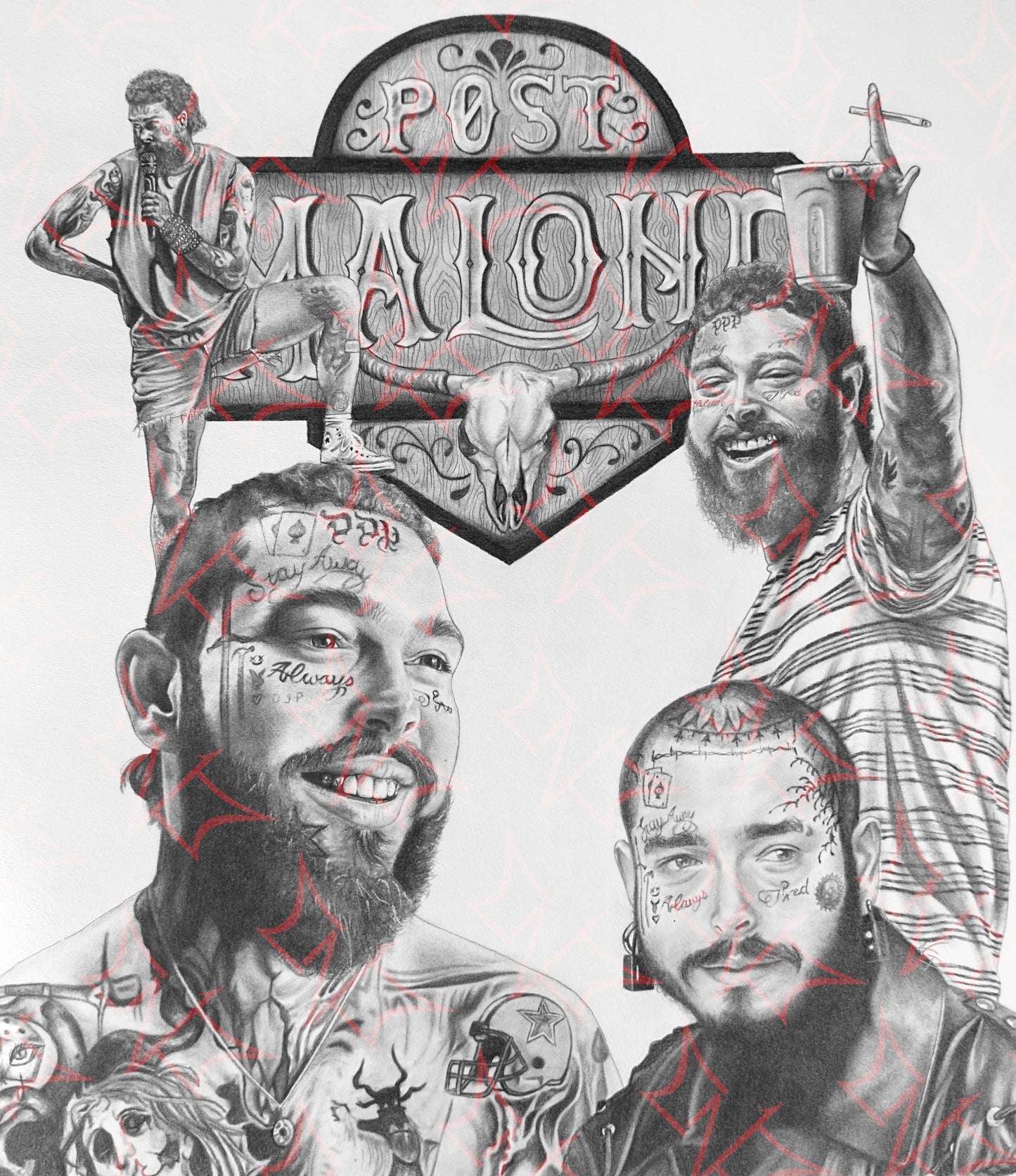 Post Malone Collage Print